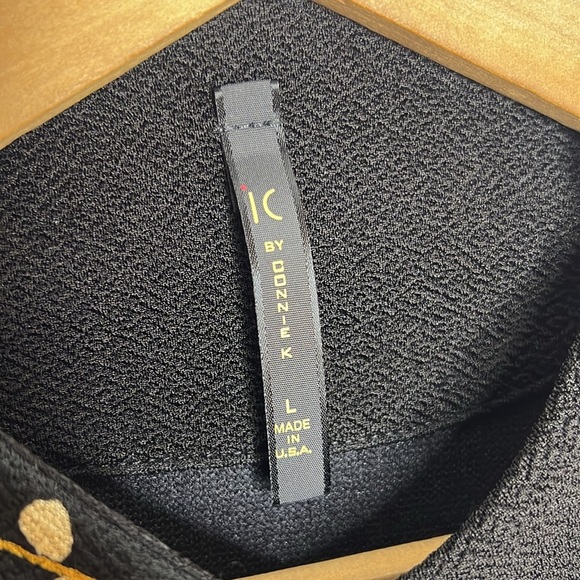 IC by Connie K Black Kimono Style Floral Brocade Button Art to Wear Japanese - Picture 4 of 11